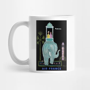 Vintage Travel Poster France Air France India Mug